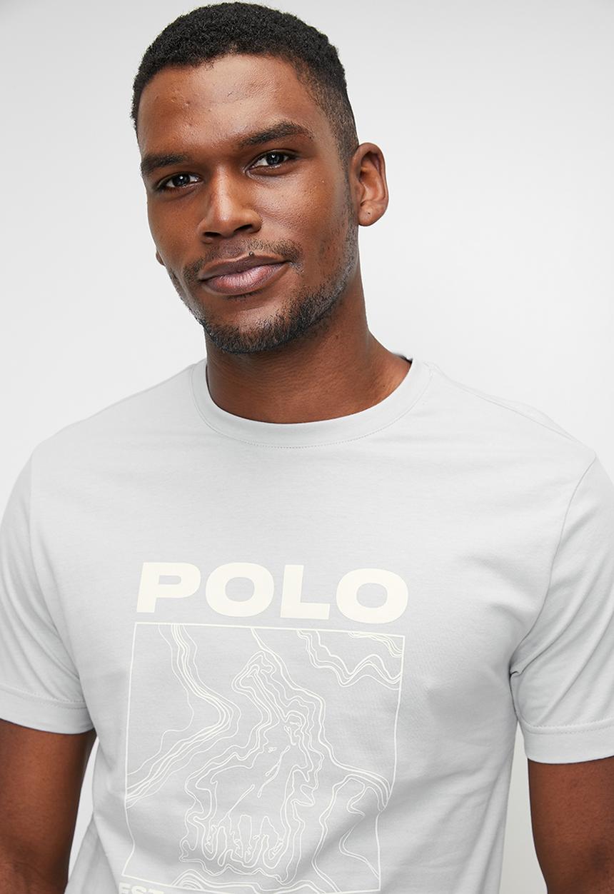 POLO - Ellis printed typography short sleeve T-shirt - grey