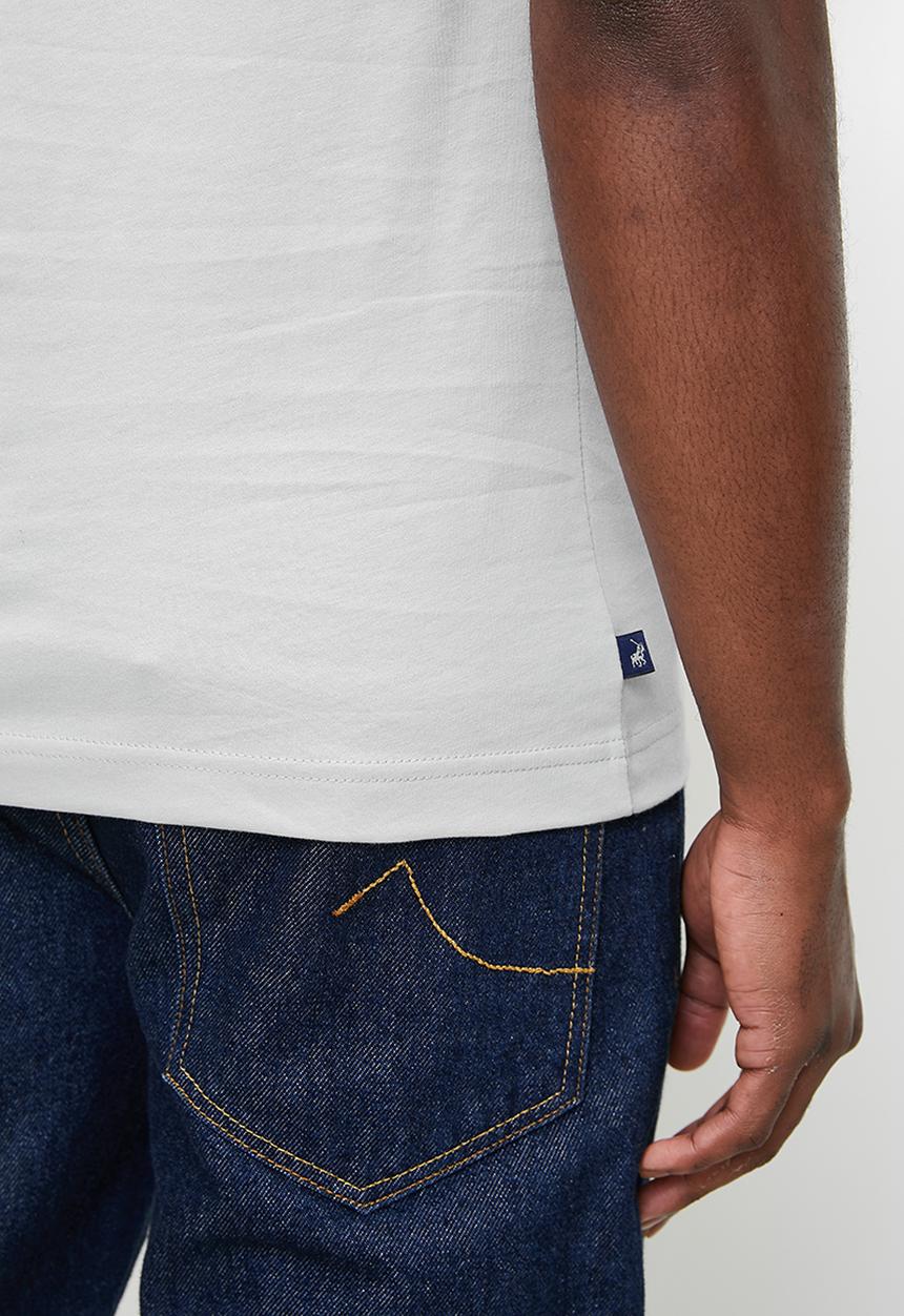 POLO - Ellis printed typography short sleeve T-shirt - grey