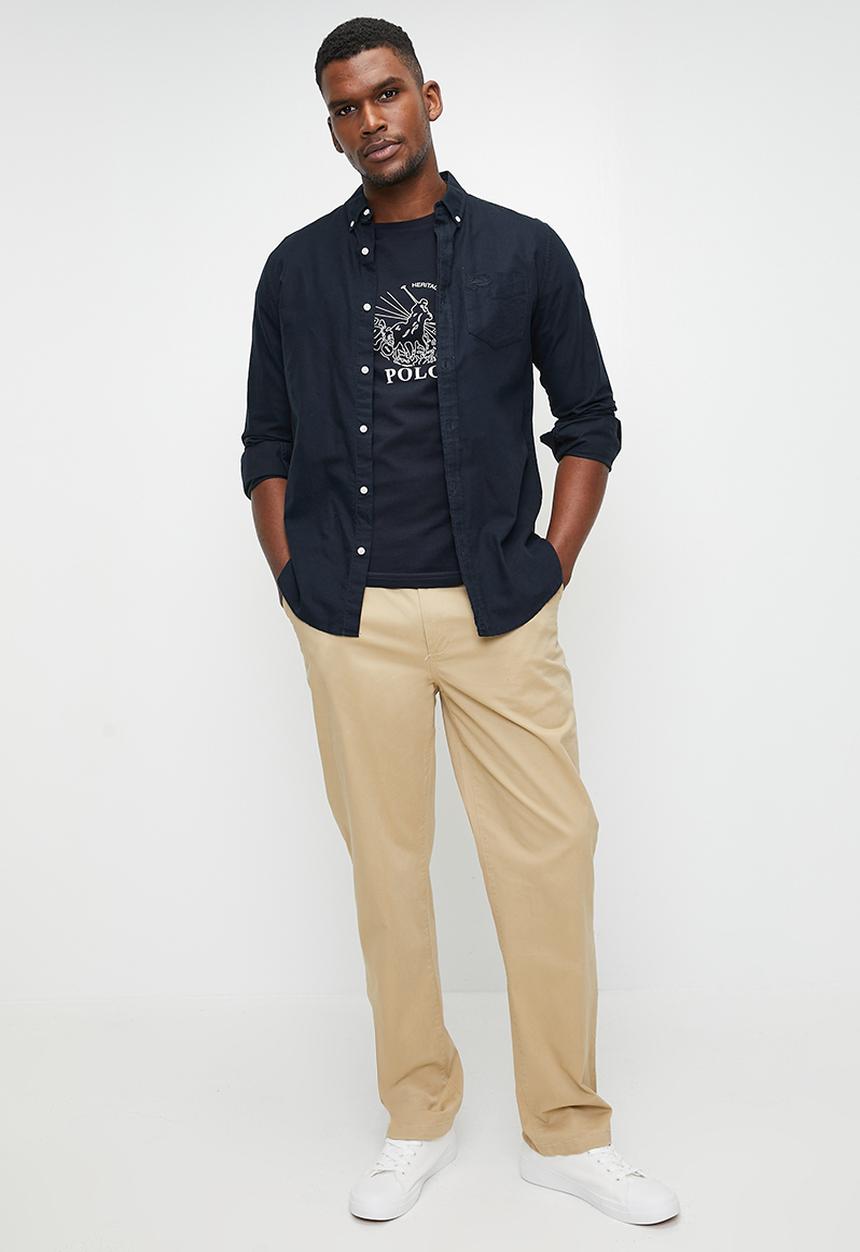 POLO - Nick crew neck graphic T-shirt - navy	