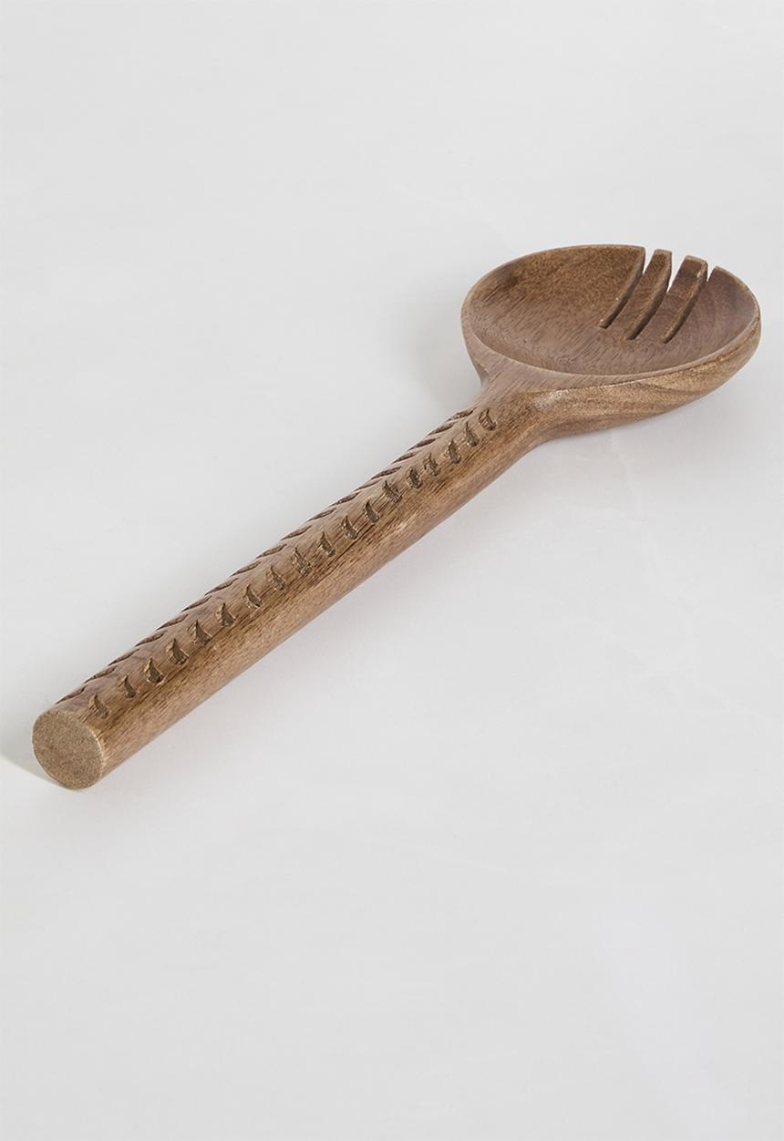 Sixth Floor - Carved wood serving spoons set of 2 - Natural