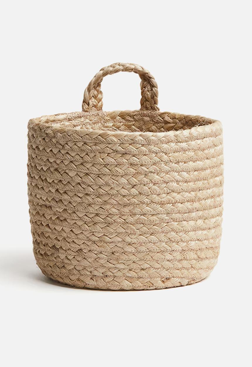 H&M - Small jute wall storage basket - beige