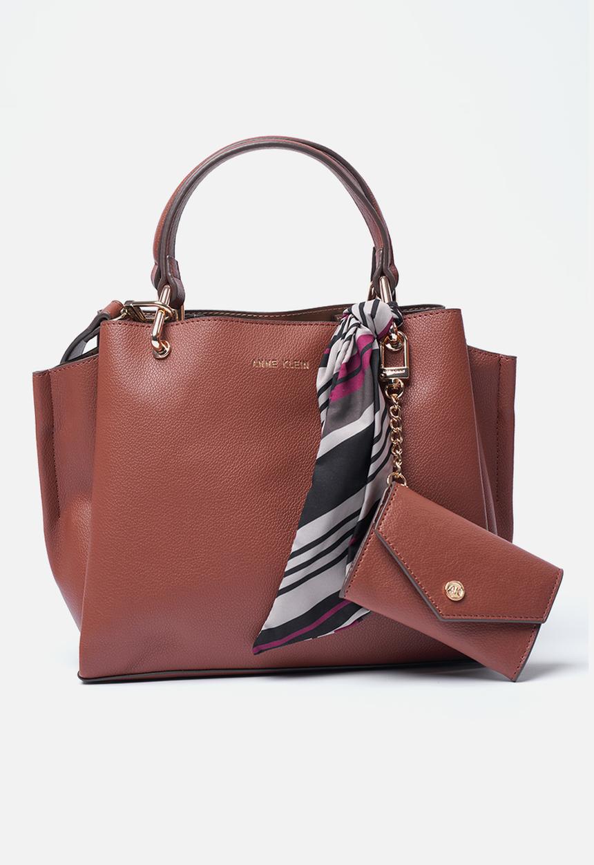 Anne Klein - Exclusive Alissa Satchel With Scarf Bag- Hazelnut