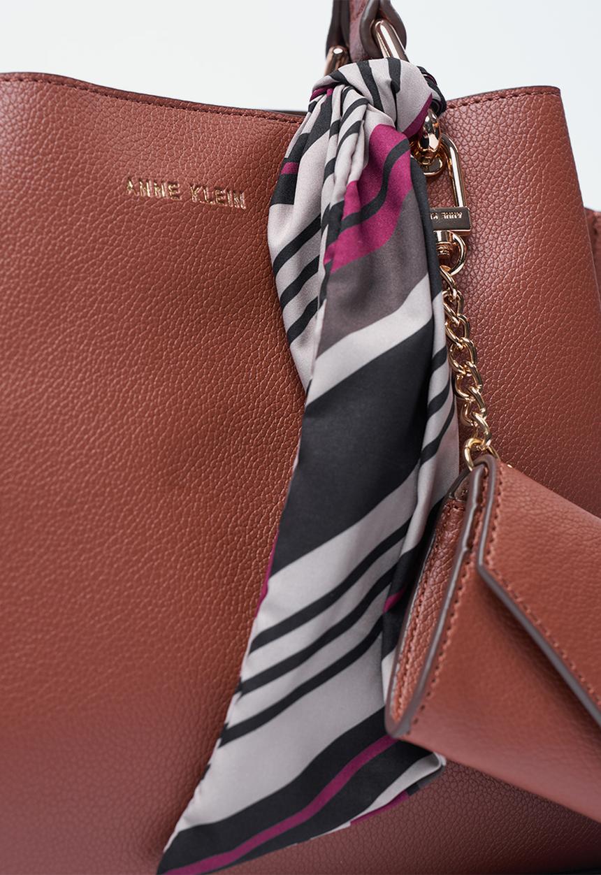 Anne Klein - Exclusive Alissa Satchel With Scarf Bag- Hazelnut