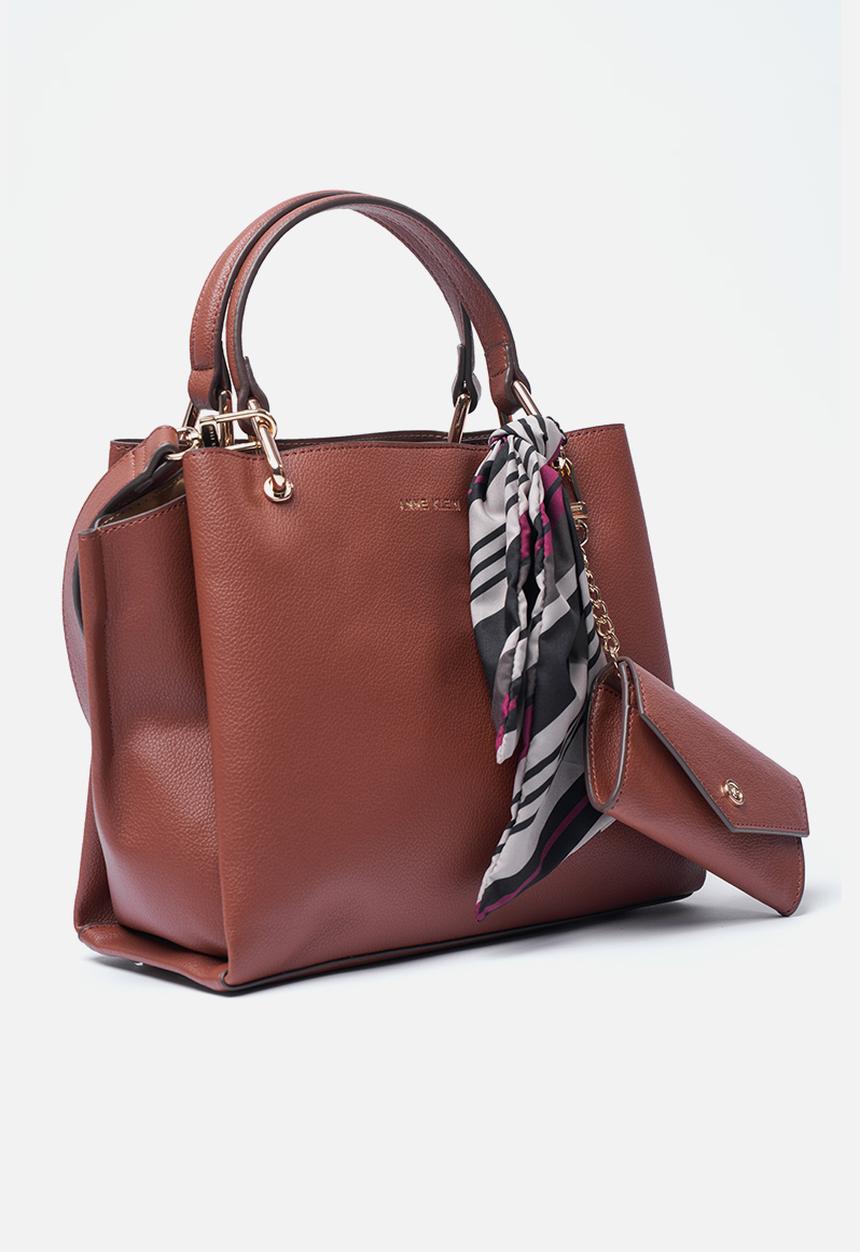 Anne Klein - Exclusive Alissa Satchel With Scarf Bag- Hazelnut