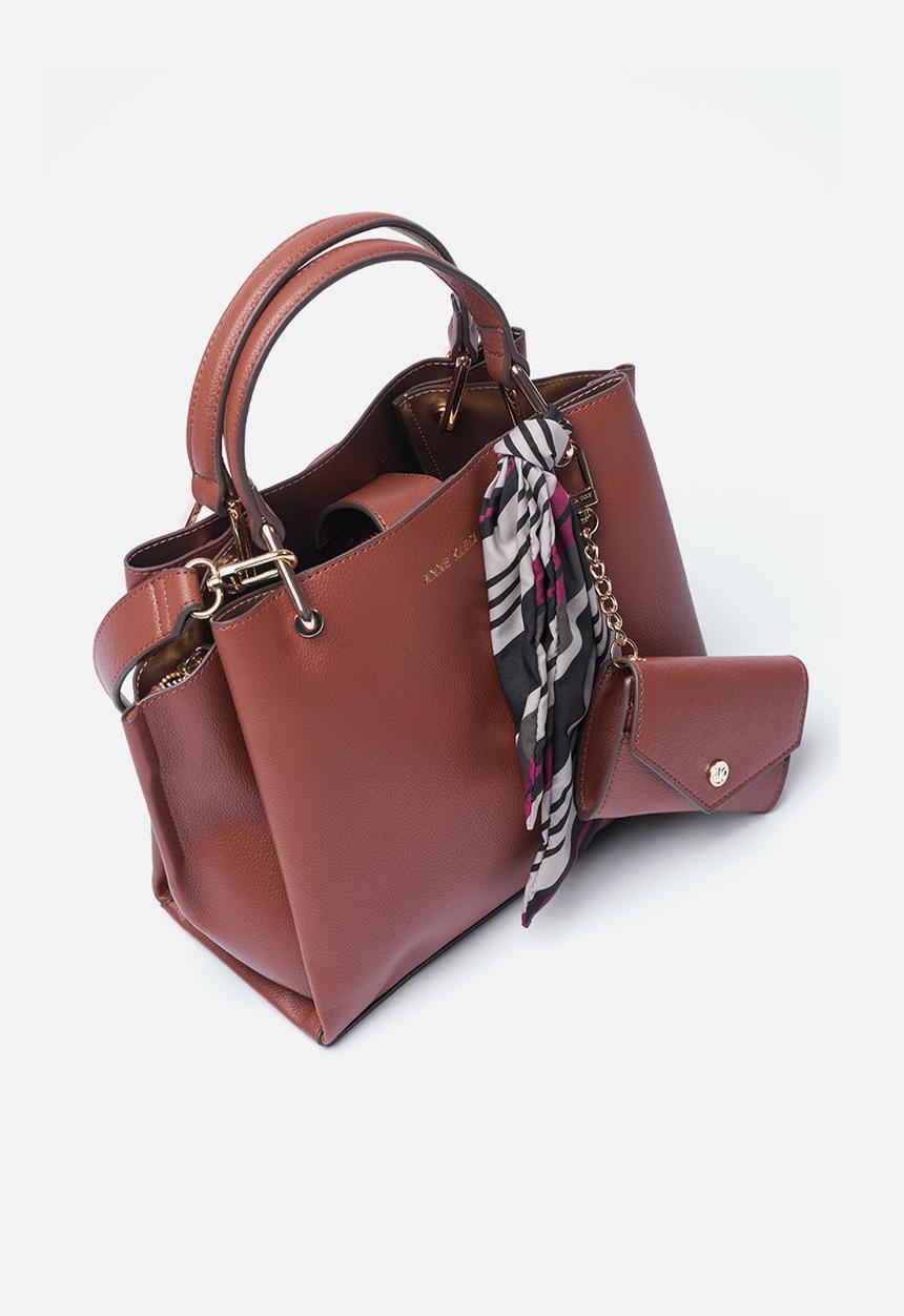 Anne Klein - Exclusive Alissa Satchel With Scarf Bag- Hazelnut