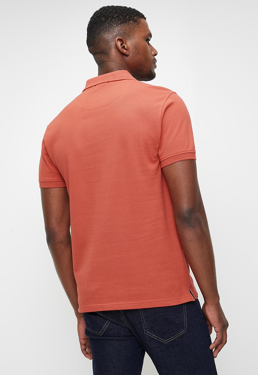 POLO - Carter essential pique short sleeve golfer - dark pink	