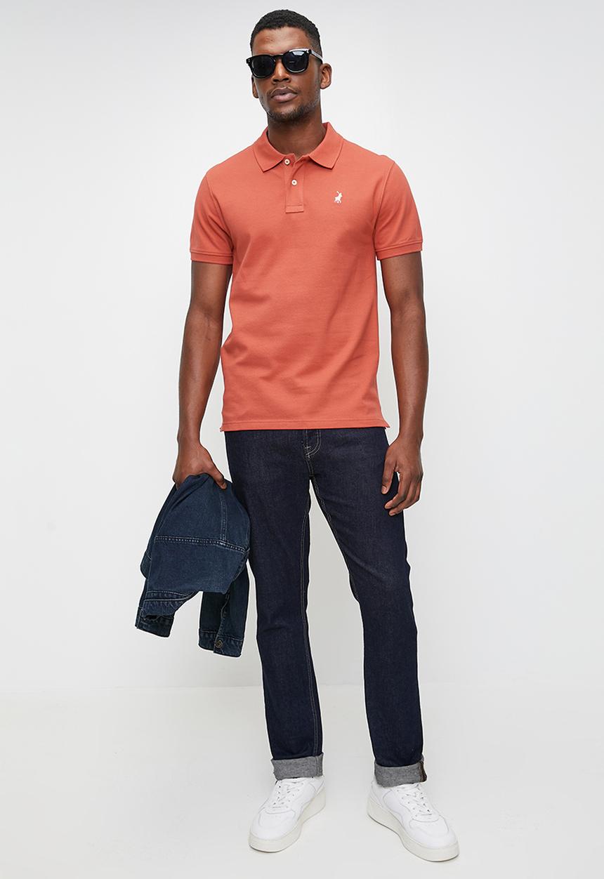 POLO - Carter essential pique short sleeve golfer - dark pink	