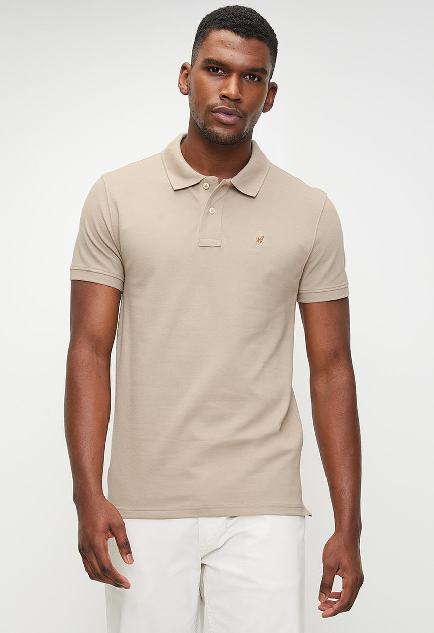 POLO - Carter essential pique short sleeve golfer - taupe	