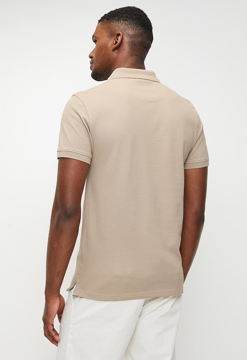 POLO - Carter essential pique short sleeve golfer - taupe	