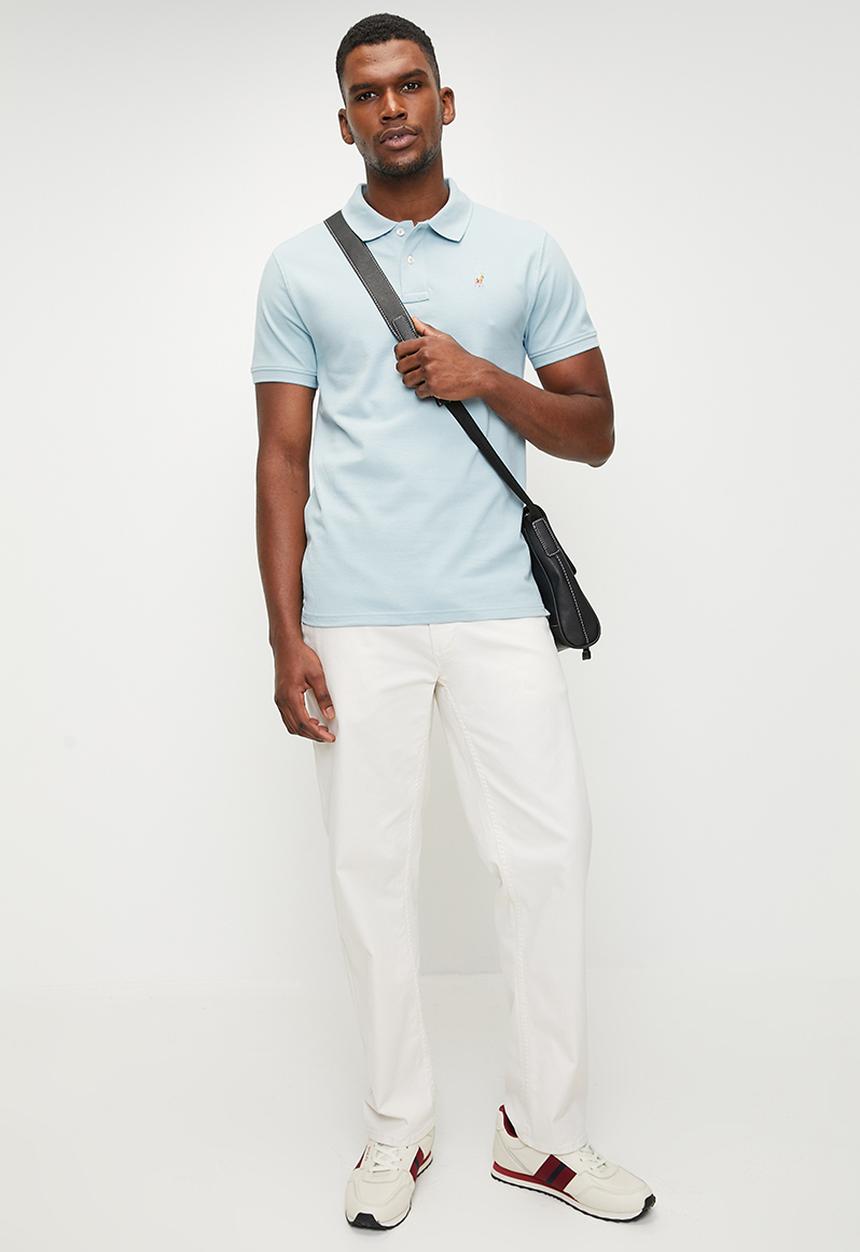 POLO - Carter essential pique short sleeve golfer - light blue	