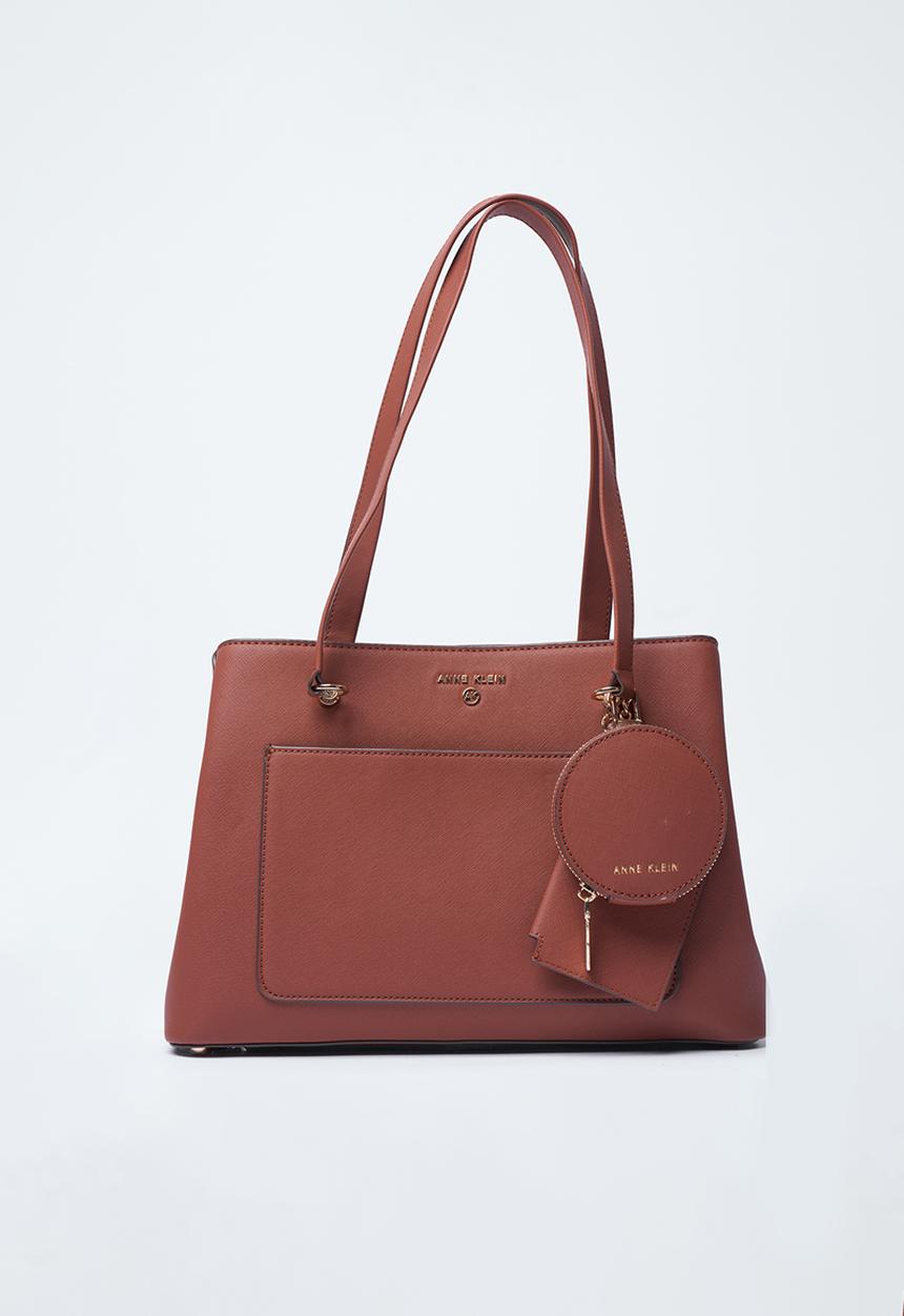 Anne Klein - Exclusive Silvia Triple Compartment Satchel Bag-Hazelnut