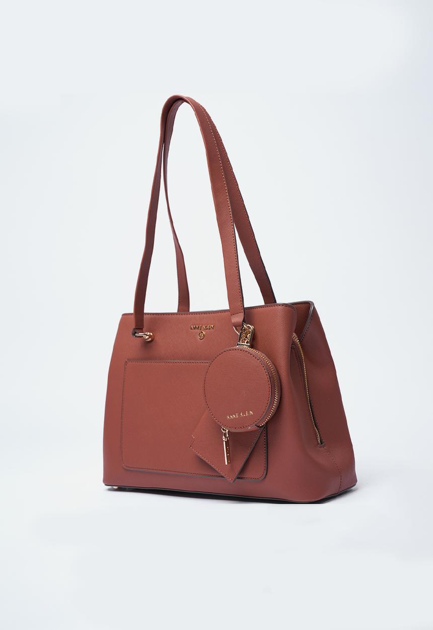 Anne Klein - Exclusive Silvia Triple Compartment Satchel Bag-Hazelnut
