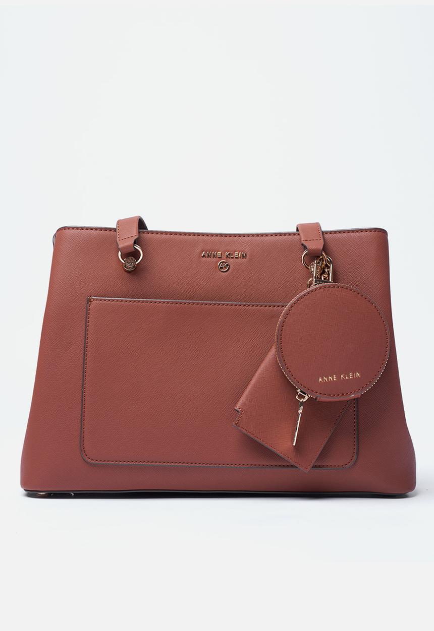 Anne Klein - Exclusive Silvia Triple Compartment Satchel Bag-Hazelnut