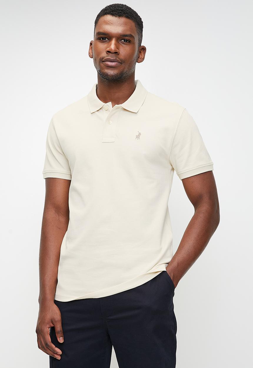 POLO - Carter essential pique short sleeve golfer - stone	