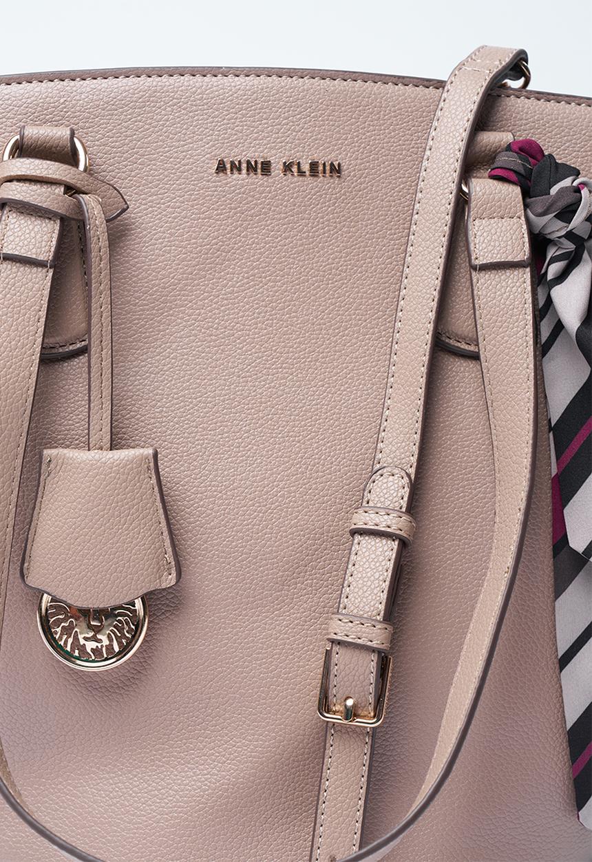 Anne Klein - Exclusive Ingrid Medium Tote With Scarf Bag-Truffle
