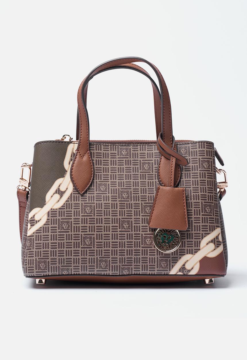 Anne Klein - Exclusive Bonded Satchel With Detachable Crossbody Strap Bag-Chestnut