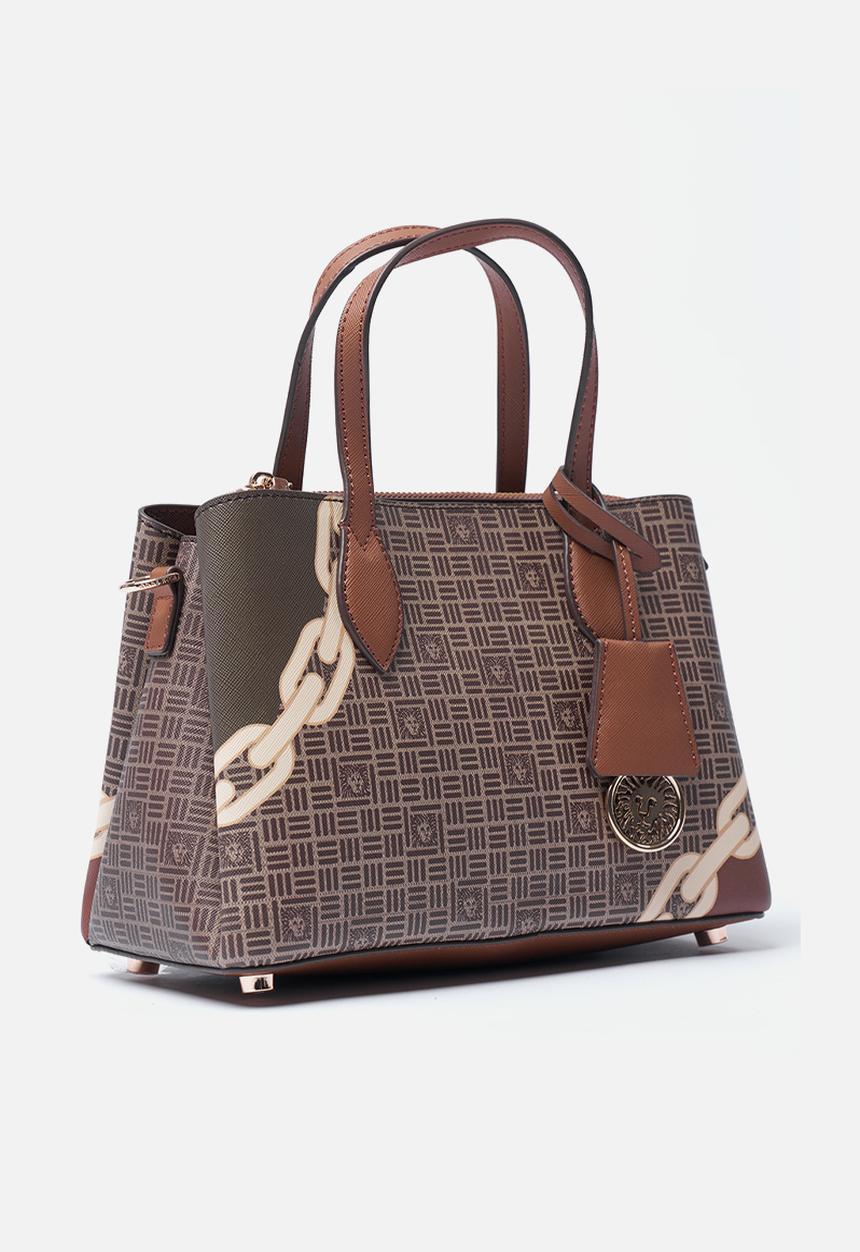 Anne Klein - Exclusive Bonded Satchel With Detachable Crossbody Strap Bag-Chestnut