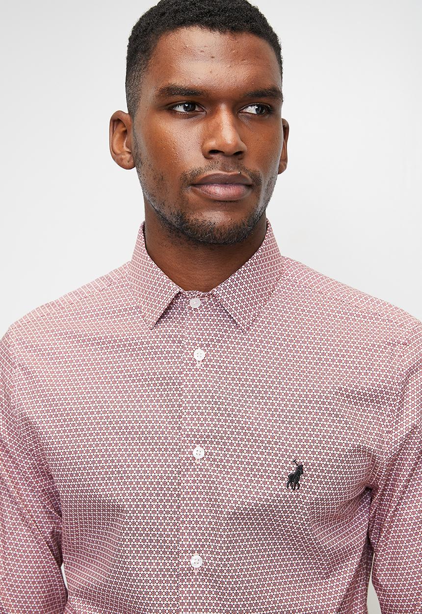 POLO - Douglas geometric printed shirt - red	