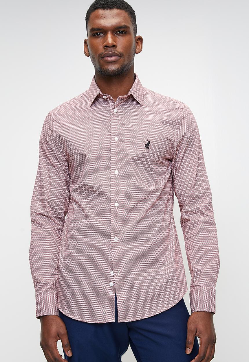 POLO - Douglas geometric printed shirt - red	