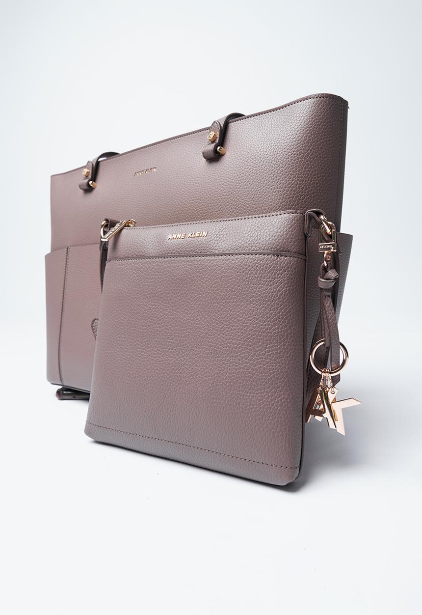 Anne Klein - Exclusive Madison-A 2 Piece Tote With Crossbody Bag-Mink