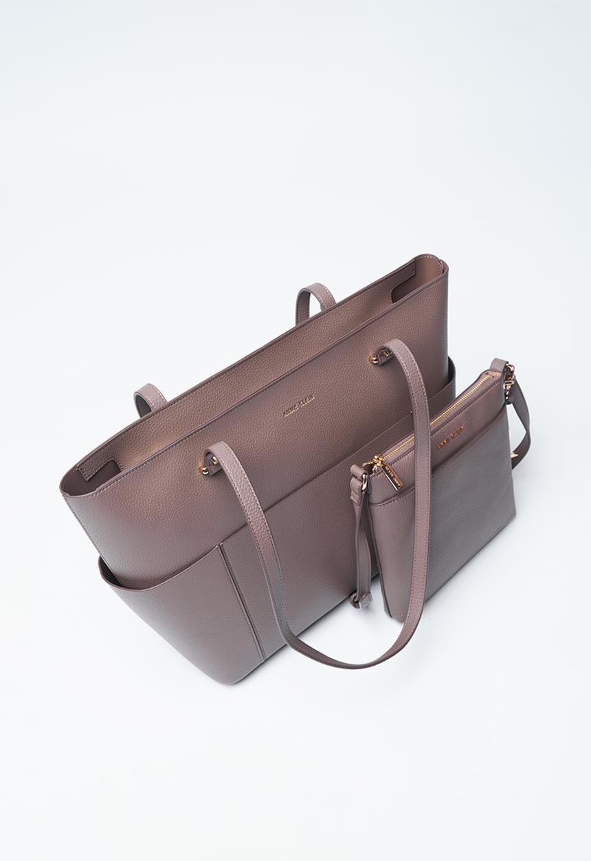 Anne Klein - Exclusive Madison-A 2 Piece Tote With Crossbody Bag-Mink