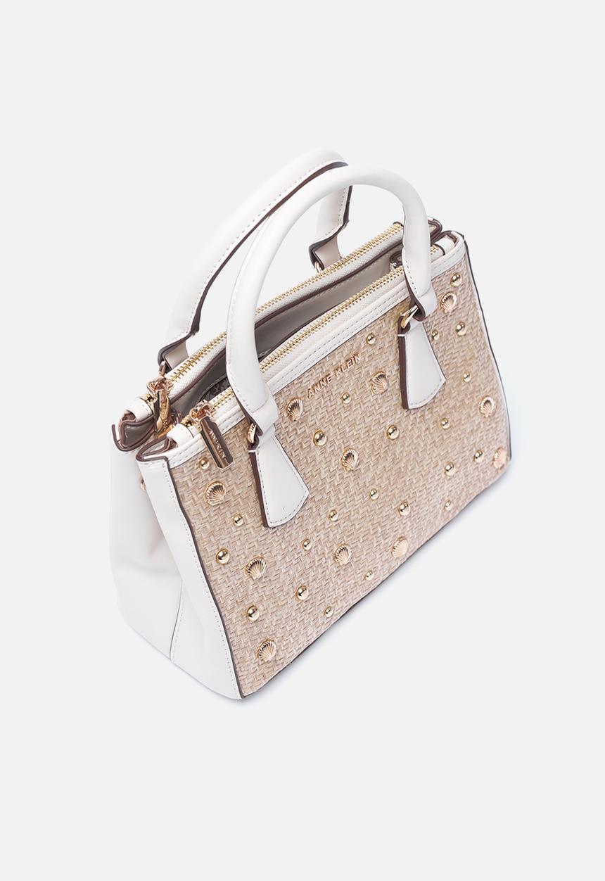 Anne Klein - Detachable strap satchel bag- Natural
