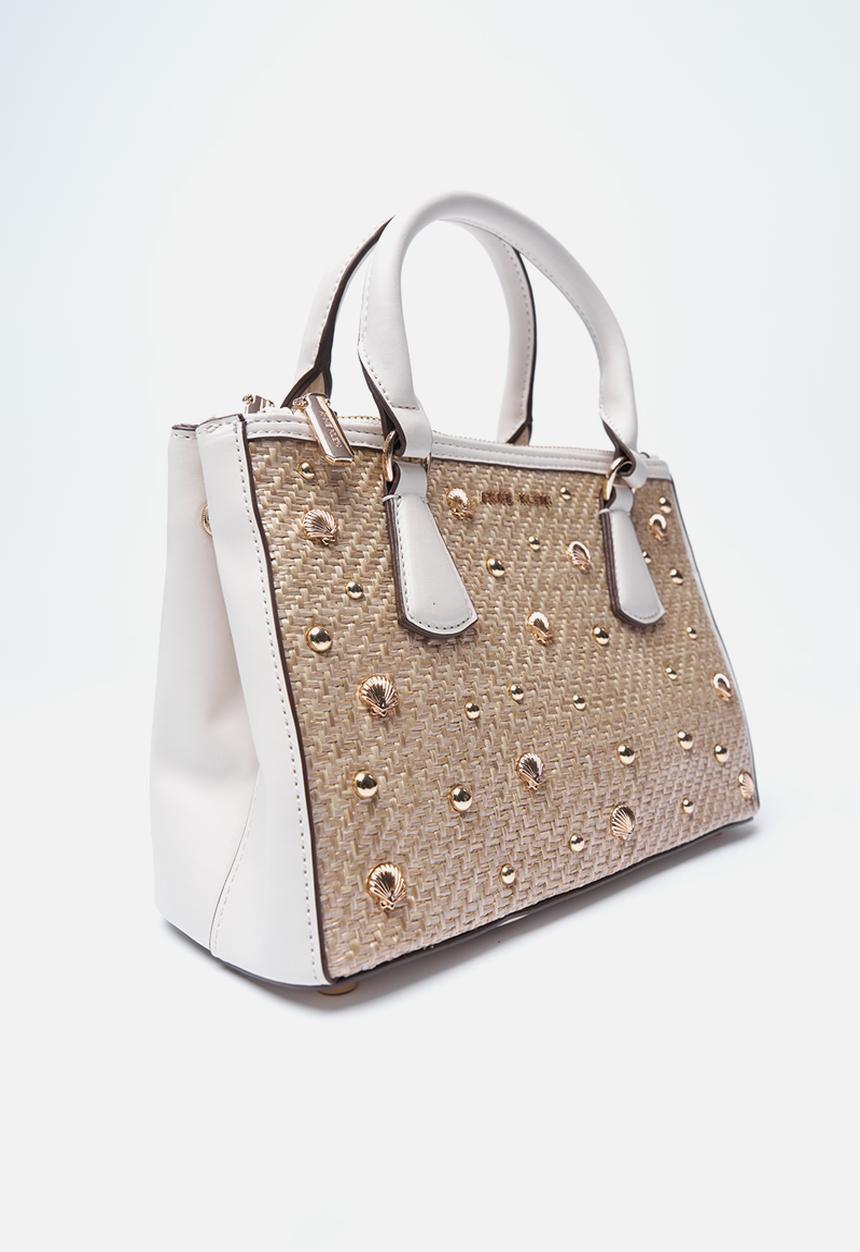 Anne Klein - Detachable strap satchel bag- Natural