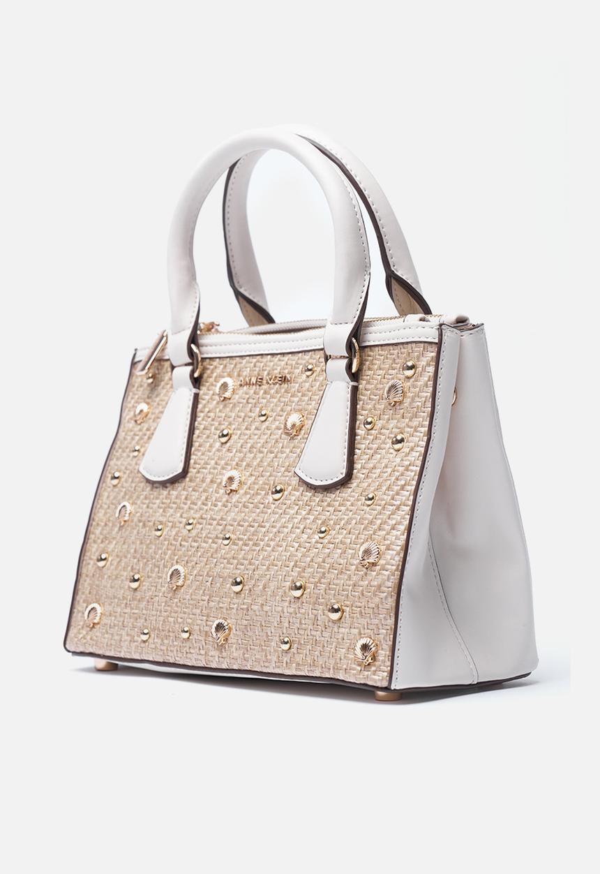 Anne Klein - Detachable strap satchel bag- Natural