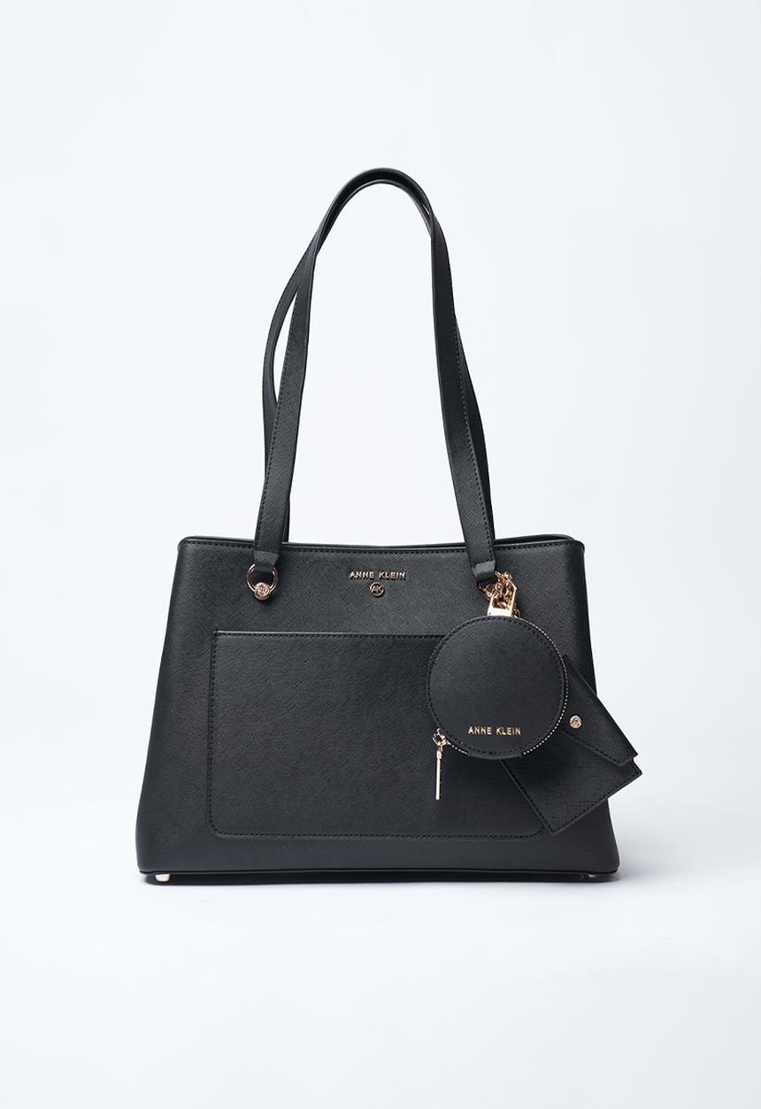Anne Klein - Exclusive Silvia Triple Compartment Satchel Bag-Black