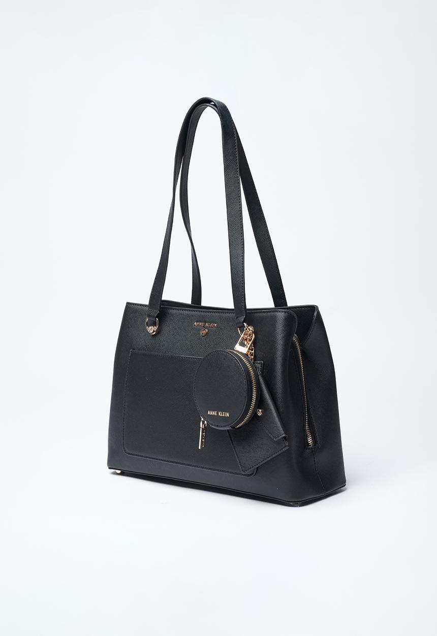 Anne Klein - Exclusive Silvia Triple Compartment Satchel Bag-Black