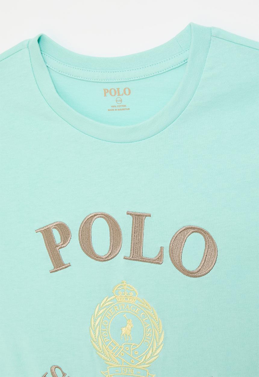 POLO - Boys logan crested short sleeve tee - turquoise