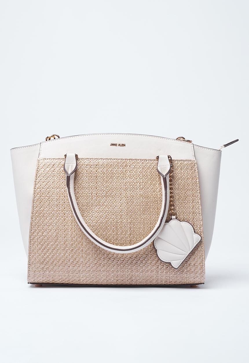 Anne Klein - Exclusive Rounded  Satchel With Detachable Strap Bag-Natural/Parchment