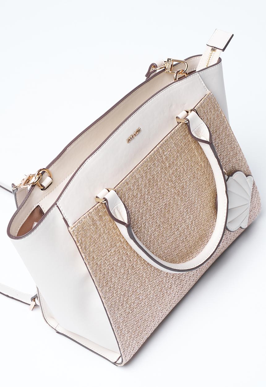 Anne Klein - Exclusive Rounded  Satchel With Detachable Strap Bag-Natural/Parchment