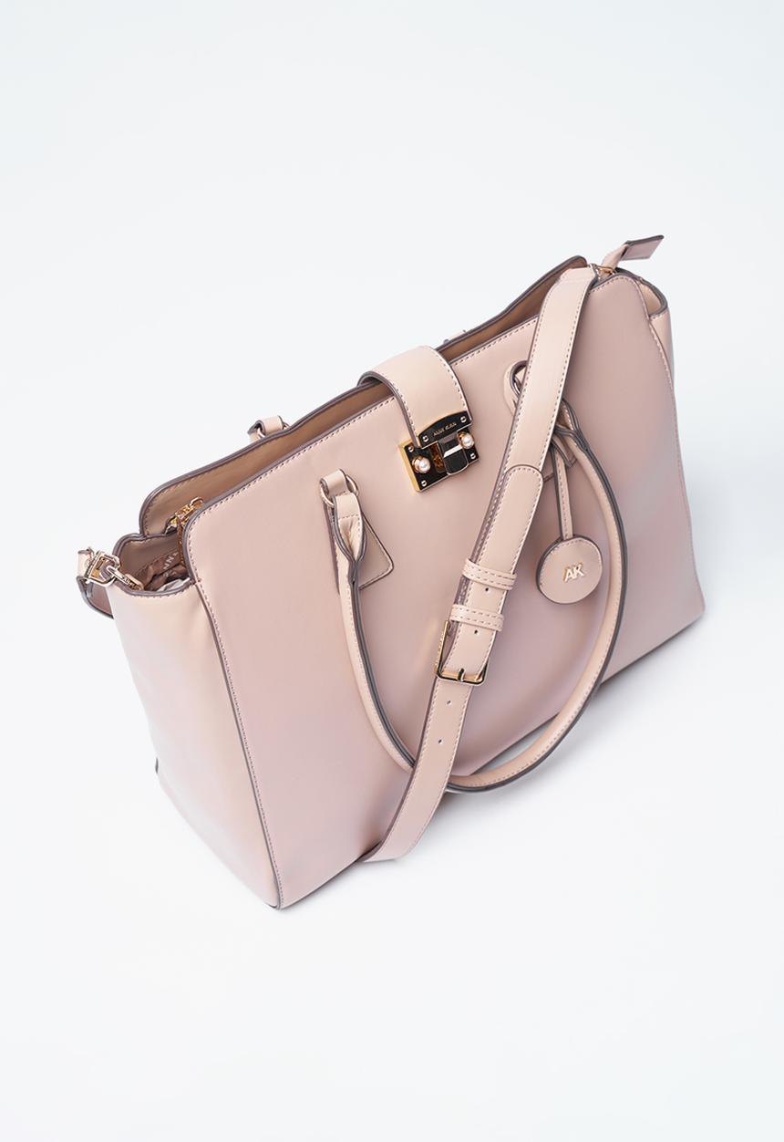 Anne Klein - Exclusive Tote With Laptop Case & Detachable Crossbody Strap Bag-Blush