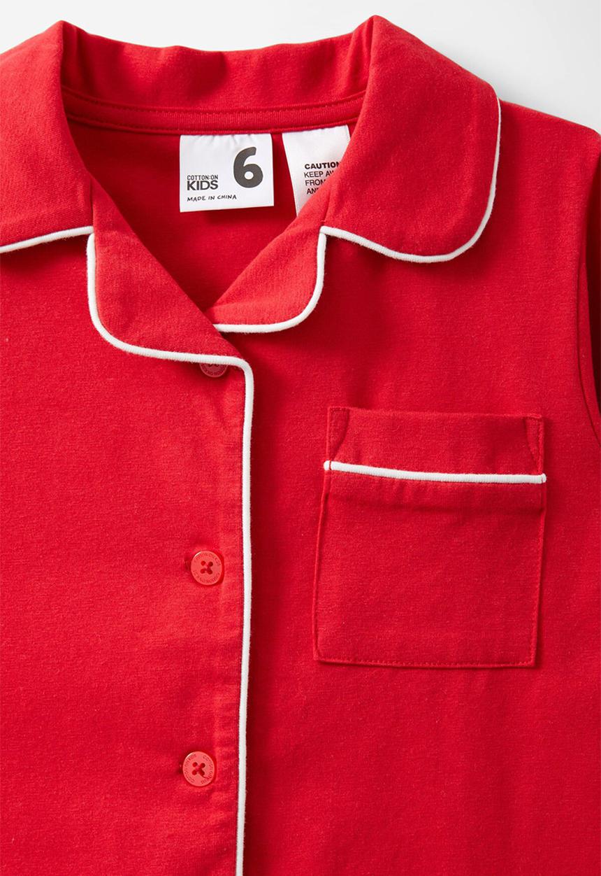 Cotton On - Claydon short sleeve pyjama set - varsity red