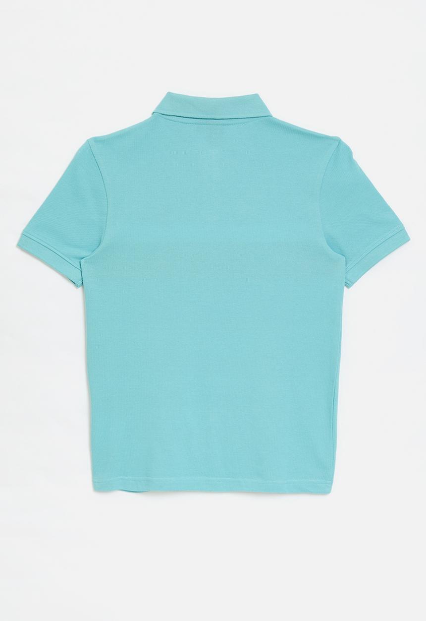 POLO - Boys warren striped short sleeve golfer - ocean