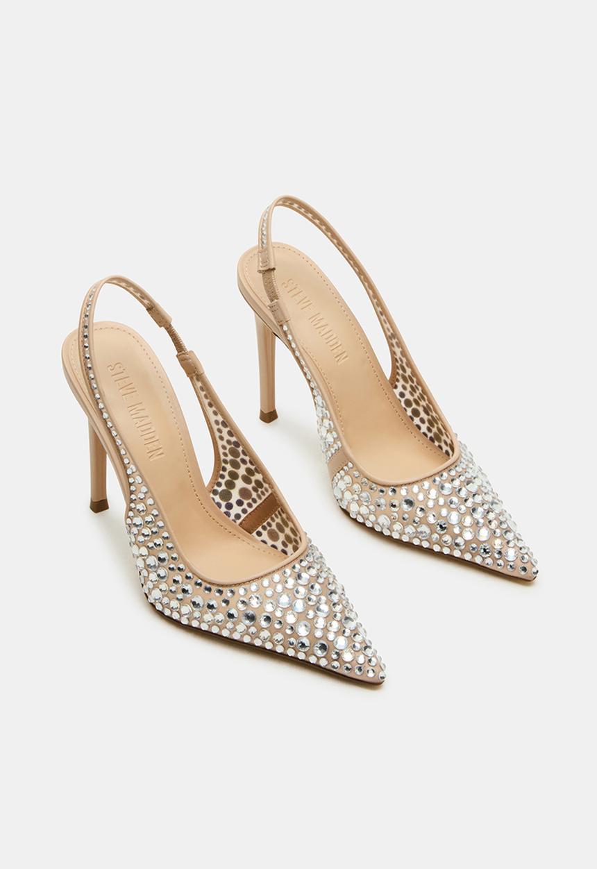 Steve Madden - Reyes-r heel rhinestone - nude