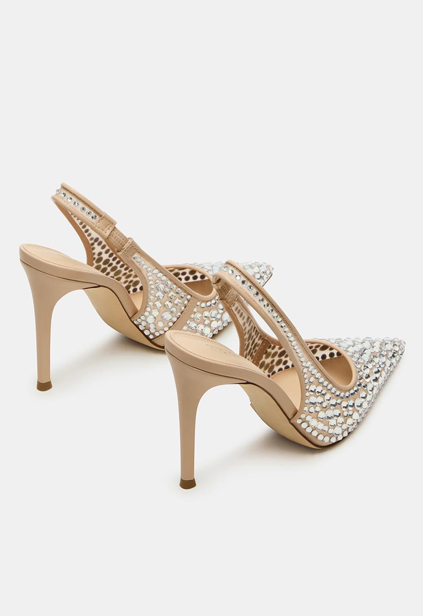 Steve Madden - Reyes-r heel rhinestone - nude