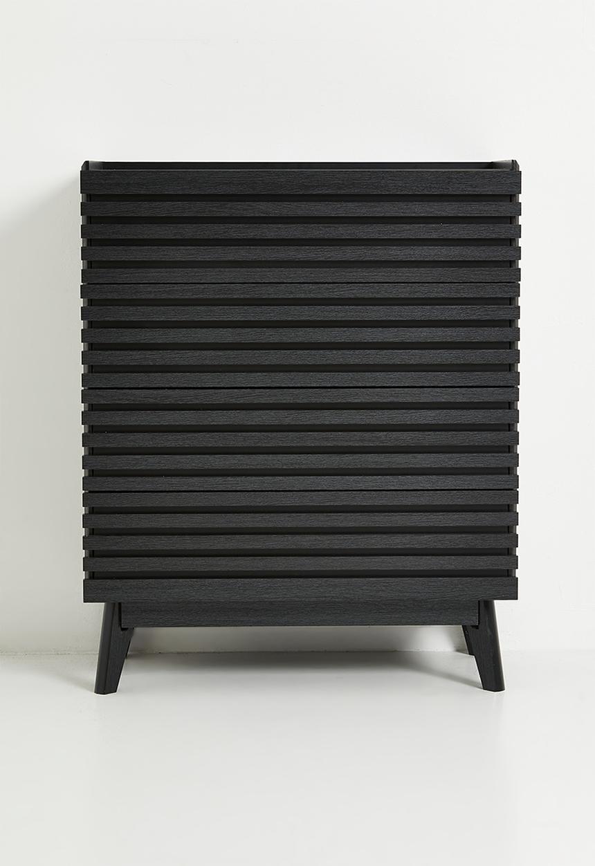 Sixth Floor - Slatted 4 Drawer Storage - Black