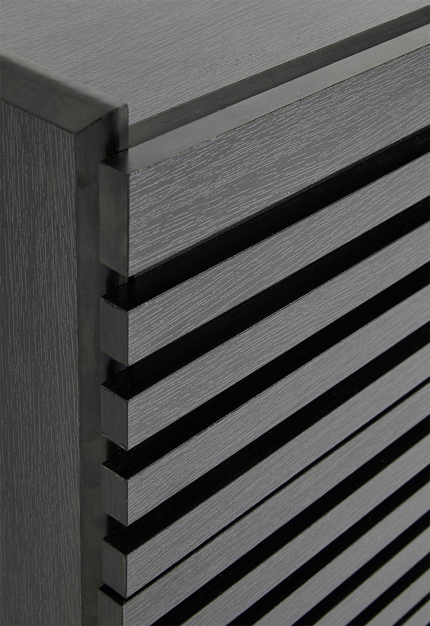 Sixth Floor - Slatted 4 Drawer Storage - Black