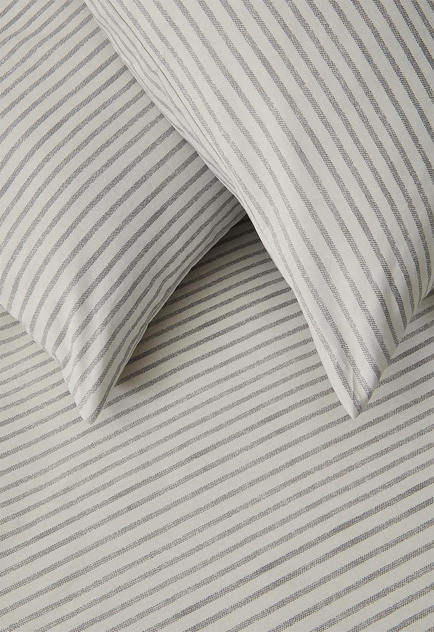 Sixth Floor - Frankie Stripe Cotton Blend Duvet Set - Grey