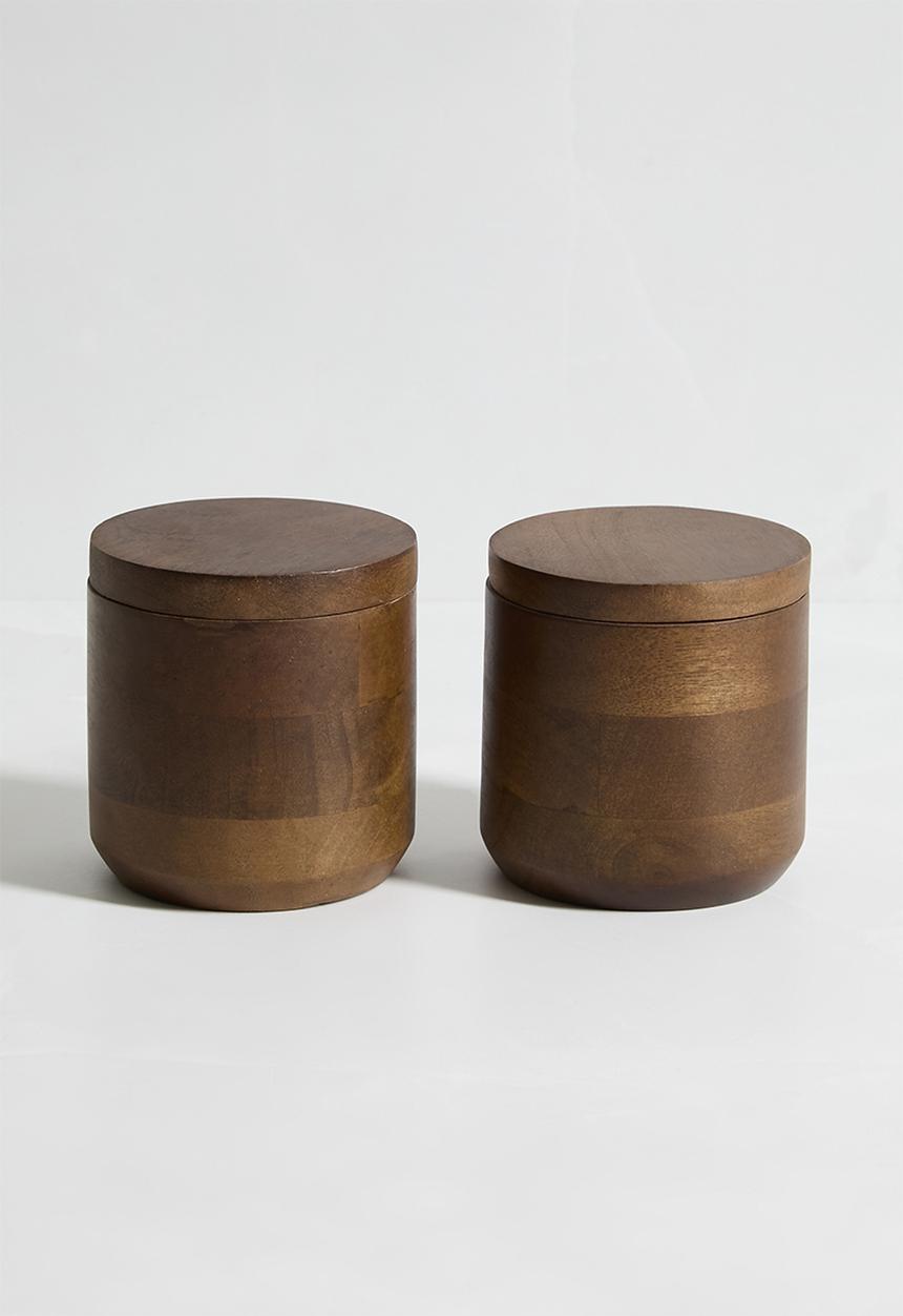 Sixth Floor - Wooden S&P pots set of 2 - Natural