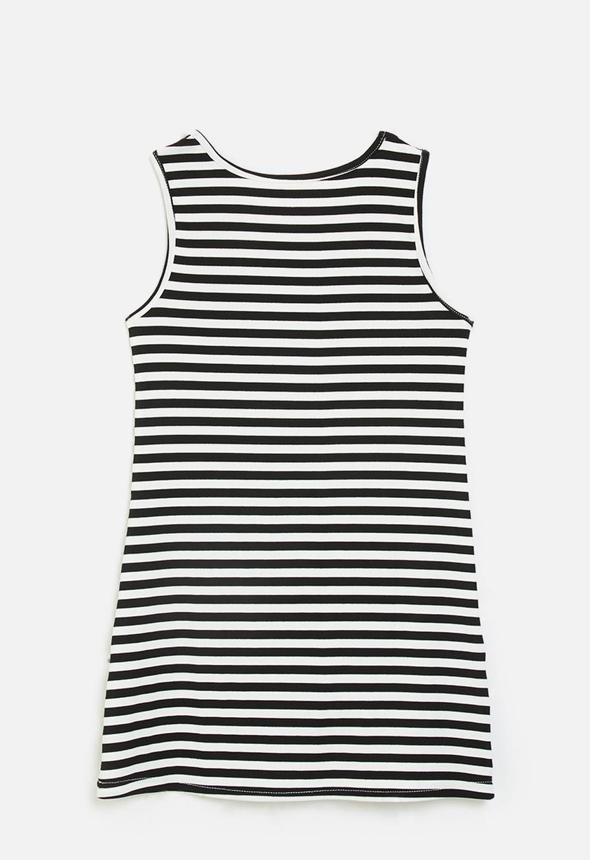 Pop Candy - Striped tank dress - black stripes