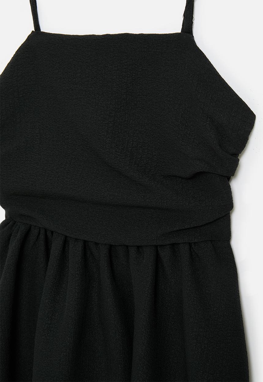 Pop Candy - Shoulder tie strap dress - black
