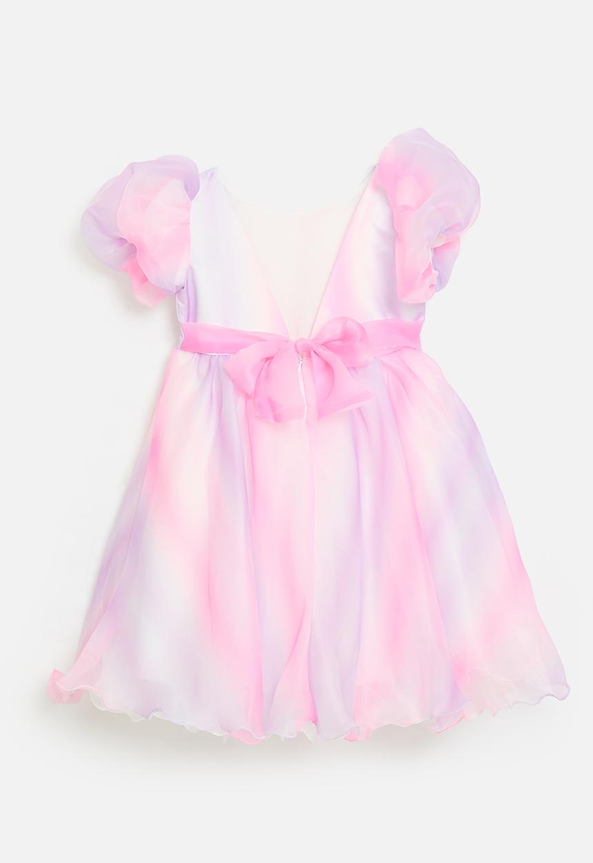 Pop Candy - Puff sleeve occasion dress - pink & purple