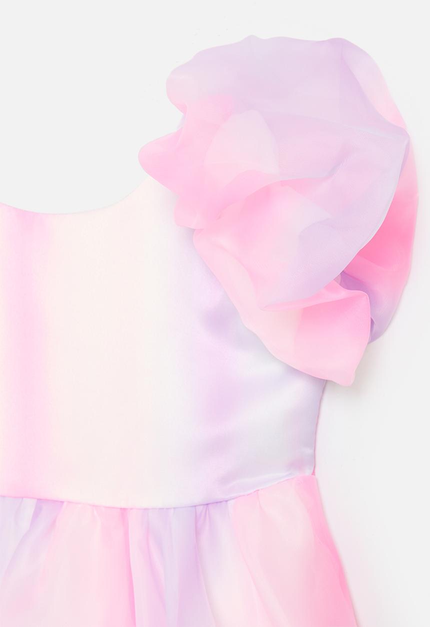 Pop Candy - Puff sleeve occasion dress - pink & purple