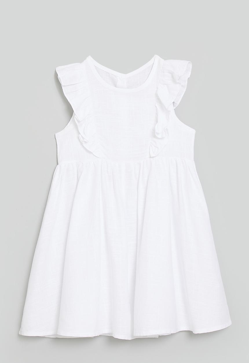Pop Candy - Sleeveless dress with mock button closure - white