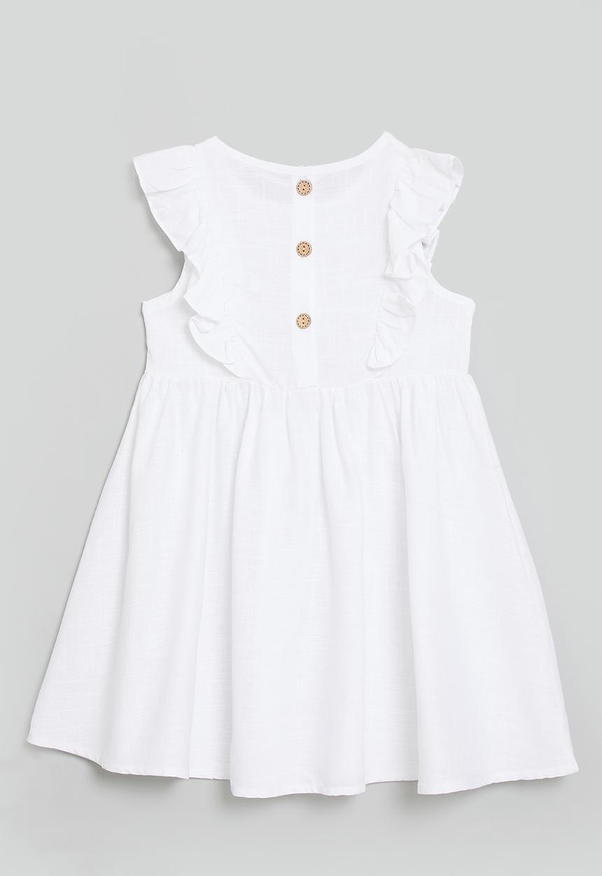 Pop Candy - Sleeveless dress with mock button closure - white