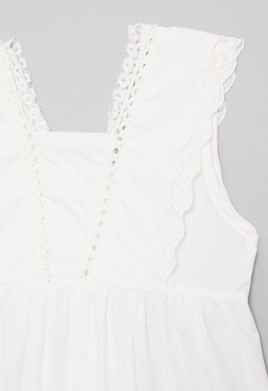 Pop Candy - Broderie anglaise dress with scallop hem - white