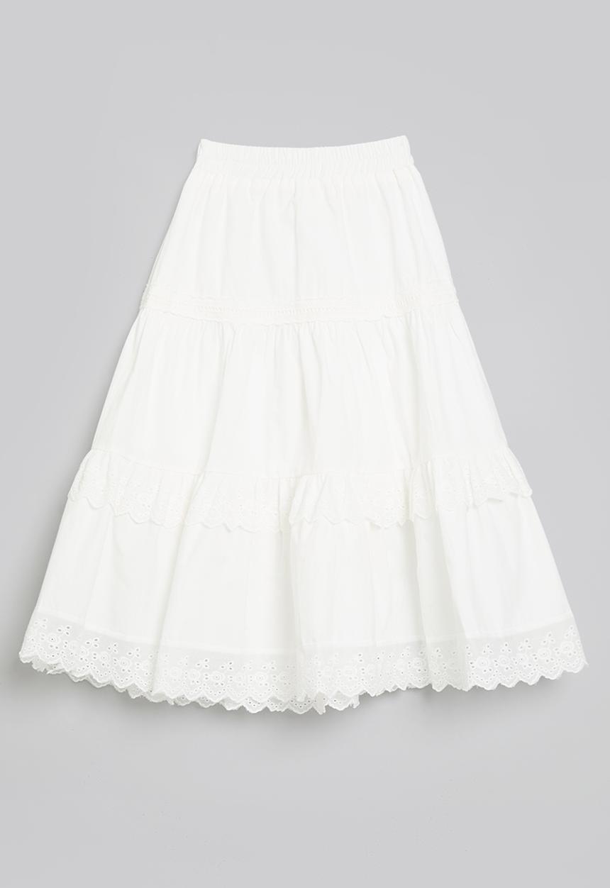 Pop Candy - Broderie anglaise gypsy skirt - white